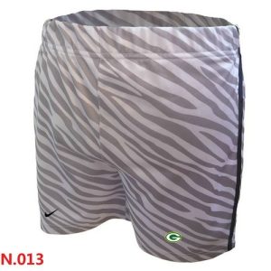 Terrific Graceful Women's NFL Green Bay Packers Embroidered Team Logo Zebra Stripes Shorts