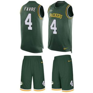 Terrific Packers #4 Brett Favre Green Team Color Men's Stitched NFL Limited Tank Top Suit Jersey