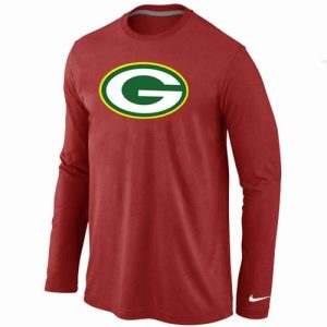 Trendy Charming Green Bay Packers Logo Long Sleeve T Shirt Red