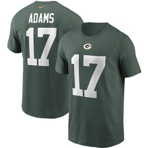 Trendy Exciting Handy Green Bay Packers #17 Davante Adams Team Player Name & Number T Shirt Green