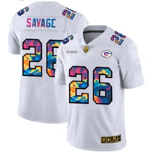 Trendy Fabulous Fantastic Green Bay Packers #26 Darnell Savage Jr. Men's White Multi Color 2020 NFL Crucial Catch Limited NFL Jersey