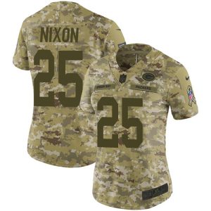 Trendy Modern Classy Packers #25 Keisean Nixon Camo Women's Stitched NFL Limited 2018 Salute To Service Jersey