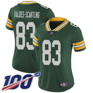 Trendy Packers #83 Marquez Valdes Scantling Green Team Color Women's Stitched NFL 100th Season Vapor Limited Jersey