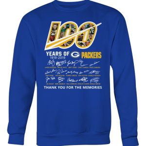 Trendy Spectacular Green Bay Packers 100 Seasons Memories Pullover Sweatshirt Royal
