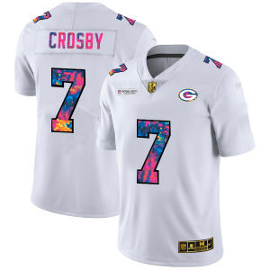 Trendy Spectacular Green Bay Packers #7 Mason Crosby Men's White Multi Color 2020 NFL Crucial Catch Limited NFL Jersey