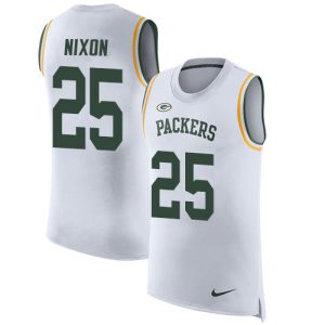 Trendy Stunning Packers #25 Keisean Nixon White Men's Stitched NFL Limited Rush Tank Top Jersey