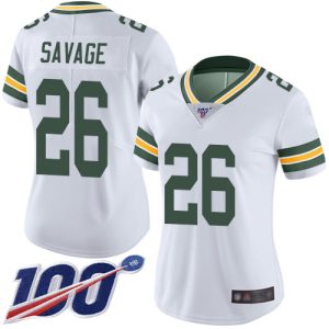 Unique Awesome Outstanding Packers #26 Darnell Savage White Women's Stitched NFL 100th Season Vapor Limited Jersey