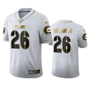 Unique Green Bay Packers #26 Darnell Savage Jr. Men's White Golden Edition Vapor Limited NFL 100 Jersey