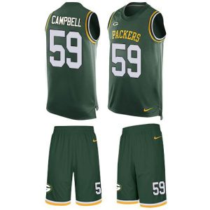 Unique Luxurious Packers #59 De'Vondre Campbell Green Team Color Men's Stitched NFL Limited Tank Top Suit Jersey