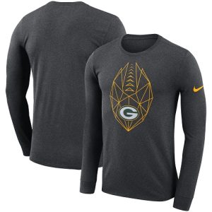 Unique Pretty Men's Green Bay Packers Heathered Charcoal Fan Gear Icon Performance Long Sleeve T Shirt