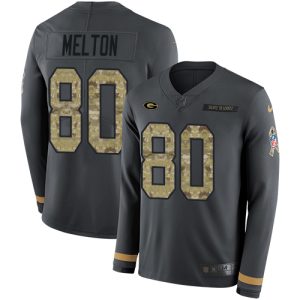 Unique Superb Marvelous Packers #80 Bo Melton Anthracite Salute to Service Youth Stitched NFL Limited Therma Long Sleeve Jersey