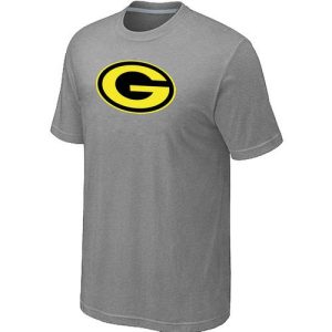 Unique Terrific Men's Green Bay Packers Neon Logo Charcoal T Shirt Light Grey