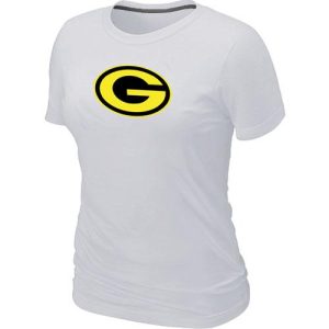 Unique Women's Green Bay Packers Neon Logo Charcoal T Shirt White